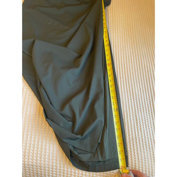 BHLDN Marta Crepe Bridesmaid Dress in Forest Green Strappy Spaghetti Strap Sz 10 - Picture 15 of 16